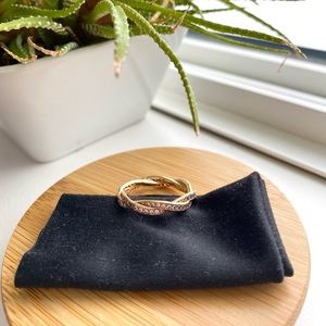 Authentic Pandora Sparkling Twisted Lines Ring